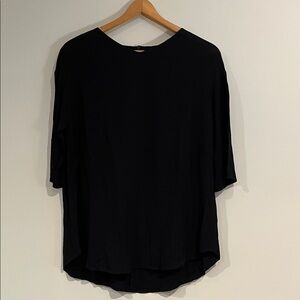 MARIMEKKO Maarie Half Sleeve Round Neck Blouse Tunic Viscose Zipper Back XS EUC